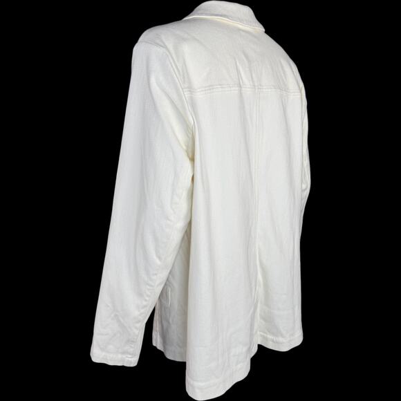 Isaac Mizrahi Live! Knit Denim Classic‎ Slimming Blazer Cream 1X NWOT Career - Picture 8 of 14